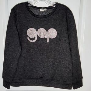 GAP Women's Charcoal Gray Logo Crewneck Sweater- Size Medium